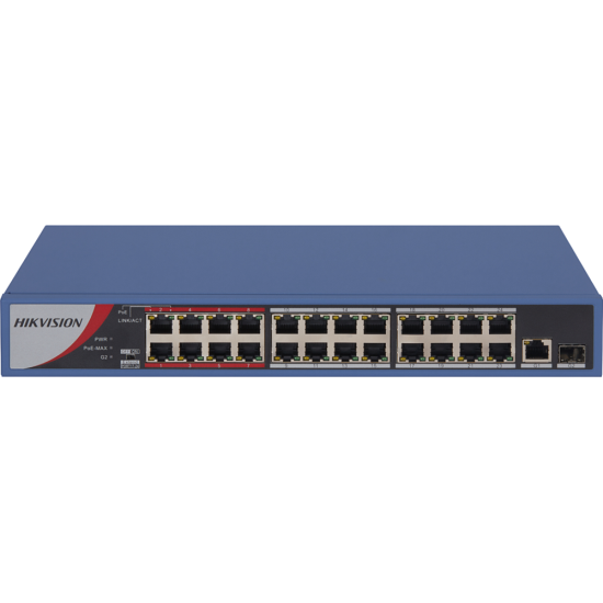DS-3E0326P-E/M(B) 24 KANAL POE, 1 GE UPLINK, 1 SFP TOPLAM 230W POE SWITCH