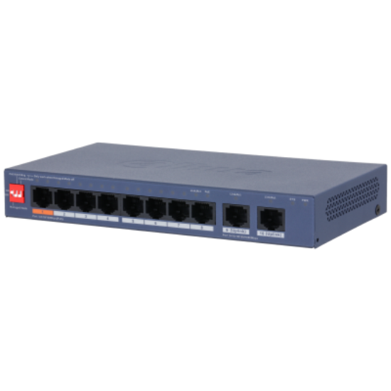 DAHUA CS3010-8ET2GT-90 8 PORT YÖNETILEMEZ 10/100 POE + 2 UPLINK GIGABIT SWITCH 90W POE ÇIKIS GÜCÜ