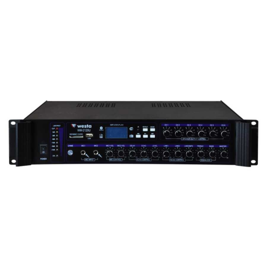 WESTA WM-2120U - 6 BÖLGELI 120W 100V MIXER AMFI