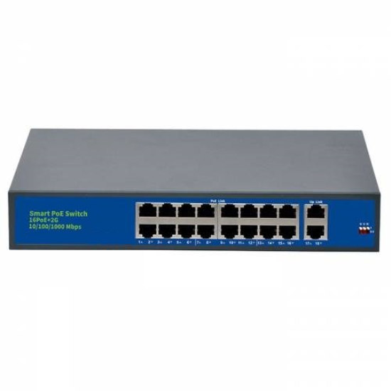 HBF 18F20GB 16 PORT POE + 2 UPLINK SWITCH 200W POE ÇIKIS GÜCÜ