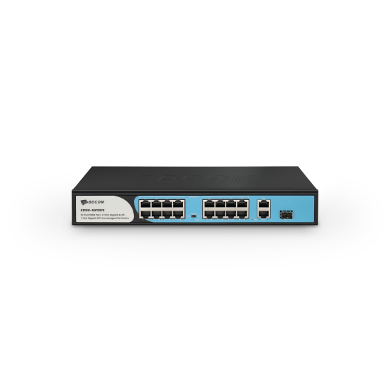 BDCOM S1200-16P2G1S 24 PORT 10/100 +2 PORT 10/100/1000 GIGABIT UPLINK 1 PORT SFP 180W POE SWITCH
