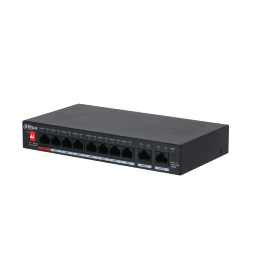 DAHUA PFS3010-8GT-96 8 PORT GIGABIT POE + 2 UPLINK GIGABIT SWITCH 96W POE ÇIKIS GÜCÜ