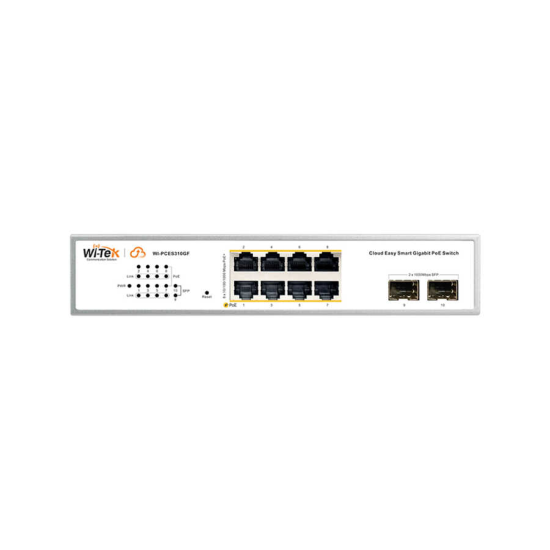 WI-TEK WI-PCES310GF 8 PORT GIGABIT POE 2 PORT SFP FIBER UPLINK YÖNETILEBILIR CLOUD POE SWITCH