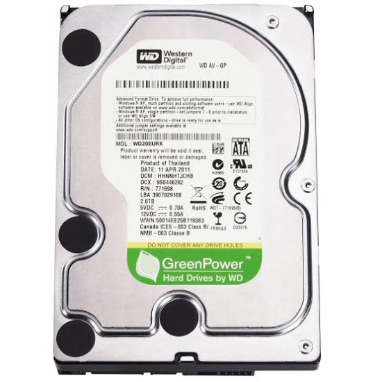 WESTERN DIJITAL 2TB 5900RPM 64MB SATA3 6Gbit/sn WD10EURX 7/24 HDD