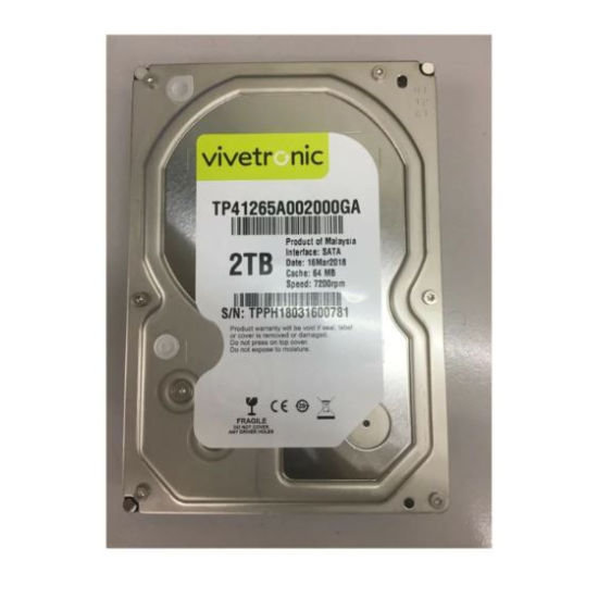 2 TB VIVETRONIC TP41265A002000GA  7200RPM SATA HARDDISK