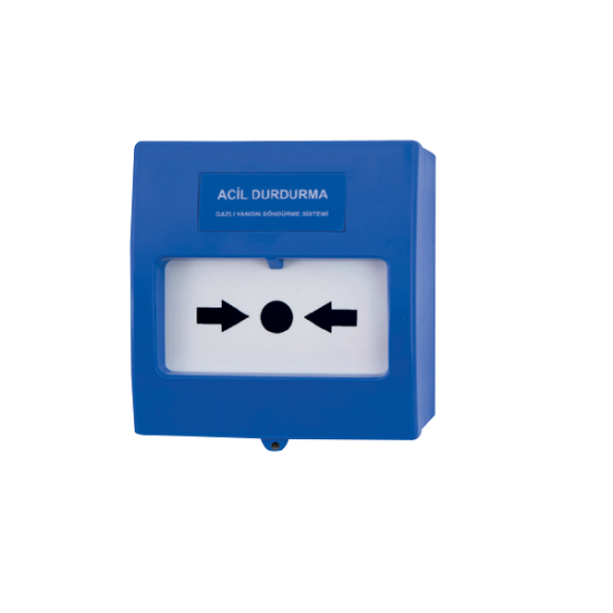 TEKNIM TFB-3165B  KONV. ACIL DURDURMA BUTONU, GAZLI YANGIN SÖNDÜRME SISTEMLERI IÇIN, MAVI RENKLI