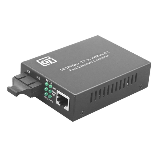 F/O SC SM 10/100 MEDIA CONVERTER 20 KM 