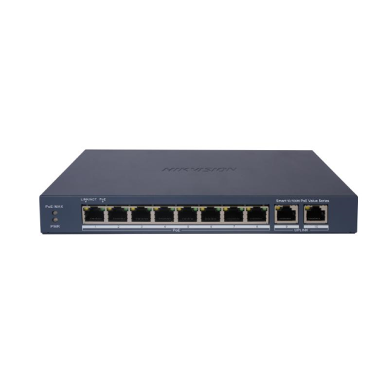 HIKVISION DS-3E1310P-EI/M 8 PORT 10/100 POE + 2 UPLINK GIGABIT SWITCH 60W POE ÇIKIS GÜCÜ