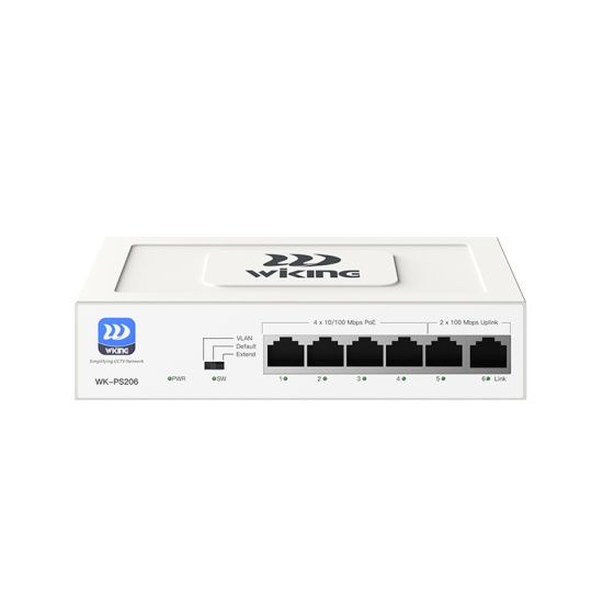WITEK WK-PS206  4 PORT POE + 2 PORT UPLINK SWITCH 45W