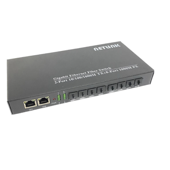 NETLINK NTL8SFP2G 8 SFP PORT+2 RJ45 100/1000 FIBER SWITCH 