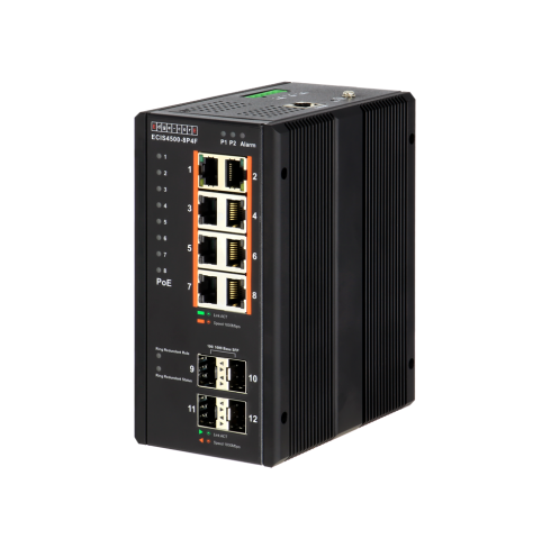 ECIS4500-8P4F 8 PORT GIGABIT BASE-T POE 240W+4 GIGABIT BASE-X SFP YÖNETILIR ENDUS. SWITCH