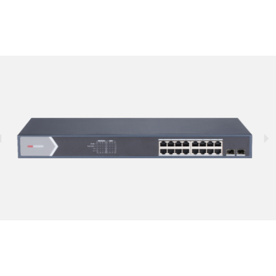 HIKVISION DS-3E0518P-E/M 16 KANAL FULL GIGABIT  2 SFP FIBER POE SWITCH  TOPLAM 125W POE SWITCH