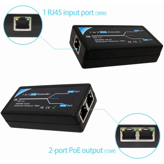 OUTDOOR IP POE EXTENDER TEK GIRIS 2 ÇIKIS