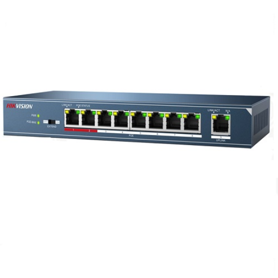 DS-3E0109P-E/M 8 PORT POE + 1 UPLINK SWITCH 60W POE ÇIKIS GÜCÜ