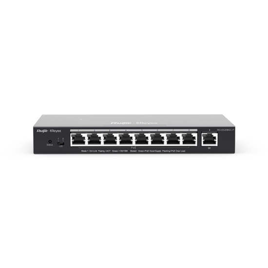 RUIJIE REYEE RG-ES209GC-P 8 PORT GIGABIT POE + 2 UPLINK GIGABIT SWITCH 120W YÖNETILEBILIR POE SWITCH