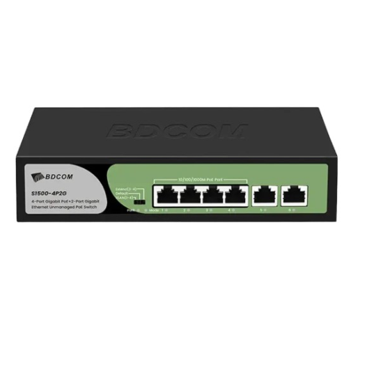 BDCOM S1500-4P2G 4 PORT POE GIGABIT + 2 PORT GIGABIT UPLINK SWITCH 60W