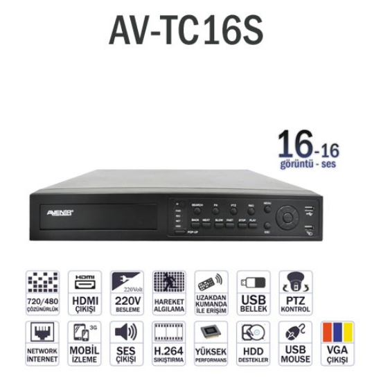 AVENIR AV-TC16S 16 KANAL GÖRÜNTÜ 16 KANAL SES HDMI KAYIT CIHAZI