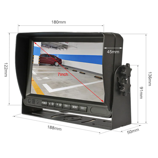 EXPOTECH EX-7040 QUAD ÖZELLIKLI 7 INCH MONITÖR 4 VIDEO GIRISI