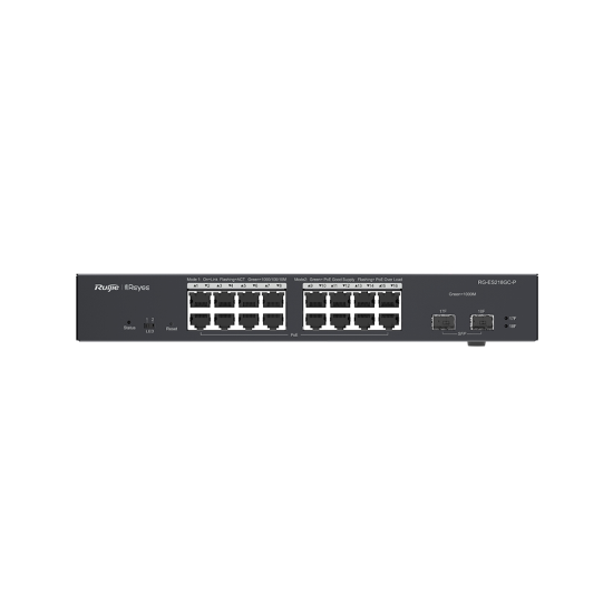 RUIJIE REYEE RG-ES218GC-P 16 PORT 10/100/1000  POE 2 X SFP SWITCH 240 WATT 