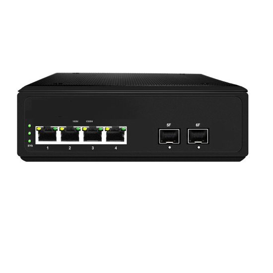 PS6G-42ES ENDÜSTRIYEL 4 PORT POE  GIGABIT+ 2 ADET SPF GIGABIT SWITCH 65W POE ÇIKIS GÜCÜ