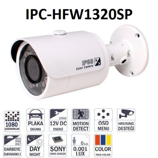 IPC-HFW1320S  3 MP 3,6mm Sabit lens