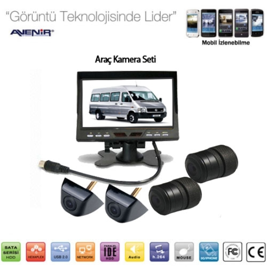 avenir,Araç Kamera Seti quadli LCD ekran